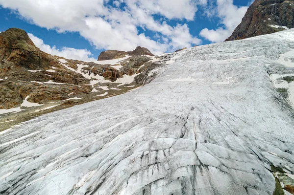 Alta Valmalenco Western Fellaria Glacier Flygfoto Juli 2018 — Stockfoto