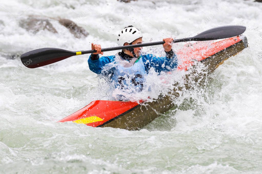 extreme sport - kayak on the river