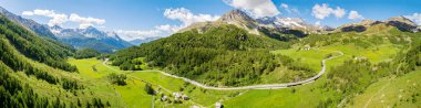 Bernina Pass (Ch) - konumu la Rosa - havadan görünümü