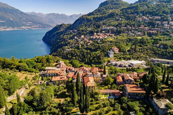 Vezio Varenna Como Lake Aerial View — Stock Photo, Image