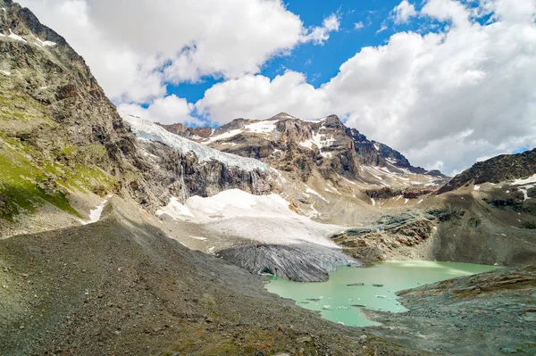 Alta Valmalenco Vista Aérea Del Glaciar Fellaria Julio 2018 —  Fotos de Stock