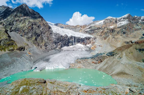 Alta Valmalenco Luftaufnahme Des Fellaria Gletschers Juli 2018 — Stockfoto