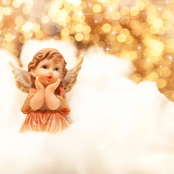 Kis Angyal Karácsonyi Fénydekorációk — Stock Fotó