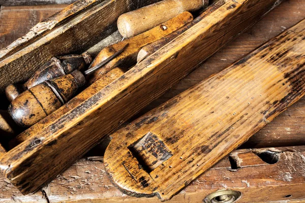 Old Woodworking Tools Close — Stock Photo, Image