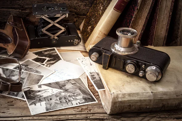 Vintage Komposition Mit Alter Kamera — Stockfoto