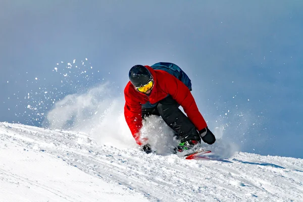 Störtlopp Med Snowboards Nysnö — Stockfoto