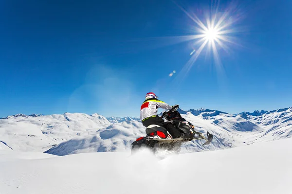 Excursión Moto Nieve Valle Alpino Nevado — Foto de Stock