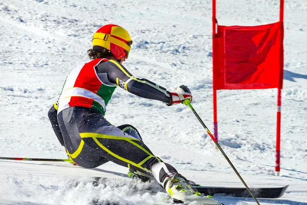 Atleta Dedicado Competencia Slalom Gigante —  Fotos de Stock