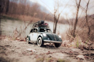 nature travel with vintage cars clipart