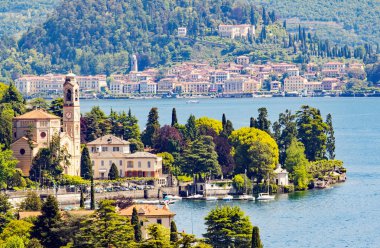 Como Gölü - Tremezzo ile Bellagio arka plan üzerinde