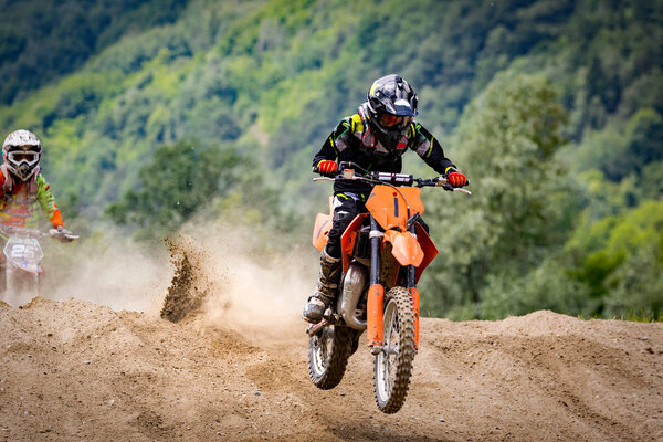 motocross race on dirt track