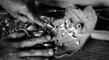 sanatçı ahşap - yakın çekim