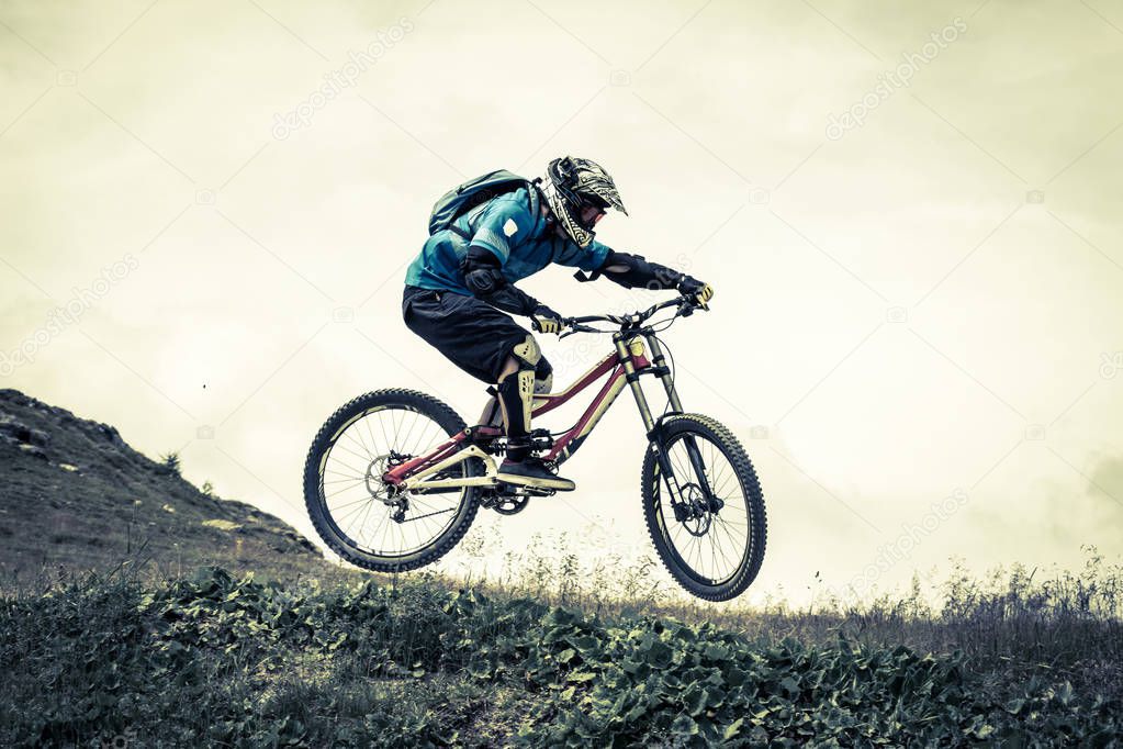 acrobatic jump with mtb