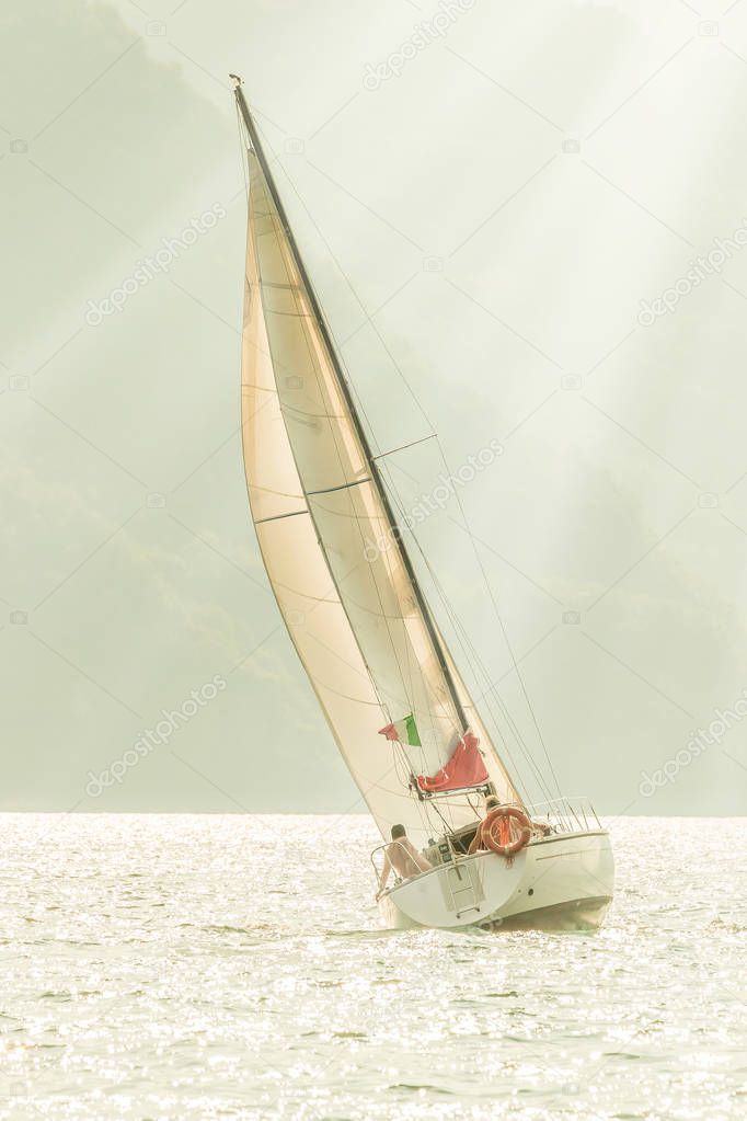 solo regatta with sailboat