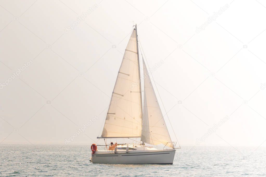 solo regatta with sailboat