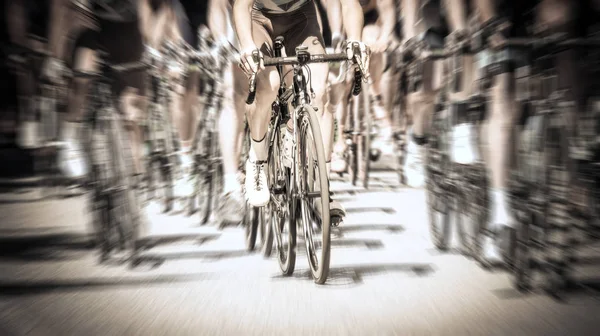 road cycling race - leader - radial blur