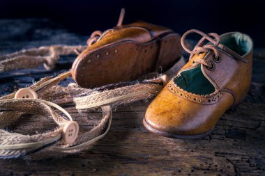 El yapımı deri ayakkabı - yakın çekim
