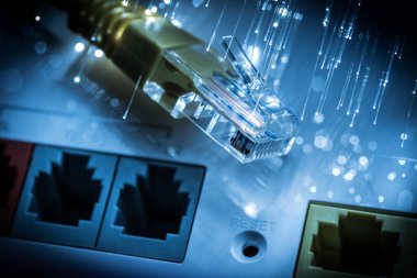 Ağ kablo ve fiber optik ile yönlendirici