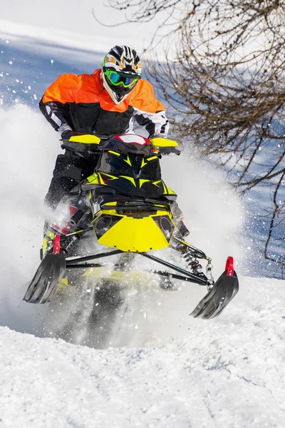 Eleva Competencia Motos Nieve — Foto de Stock