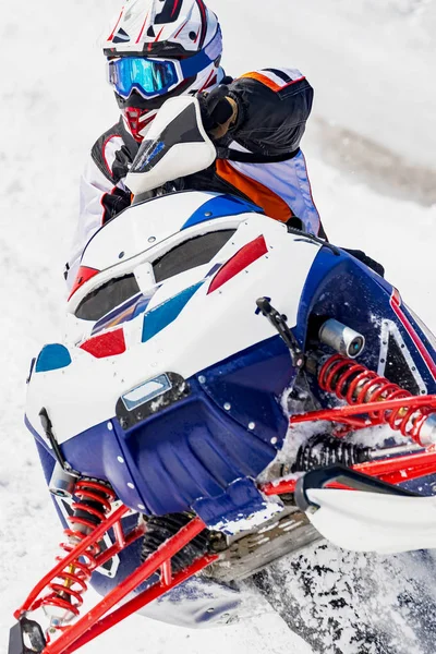 Subindo Competição Motos Neve — Fotografia de Stock