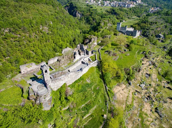 Grosio Valtellina Castello Nuovo San Faustino Rock Engravings Park Vista —  Fotos de Stock