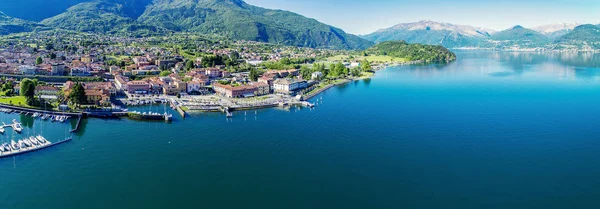 Visão Geral Aérea Colico Lago Como — Fotografia de Stock