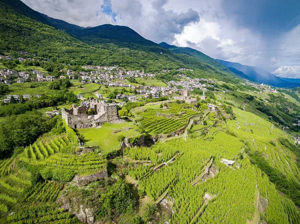 Valtellina Grumello Winnic Pobliżu Sondrio — Zdjęcie stockowe