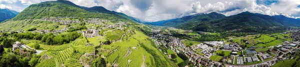 Valtellina Grumello Szőlőültetvények Közelében Sondrio — Stock Fotó