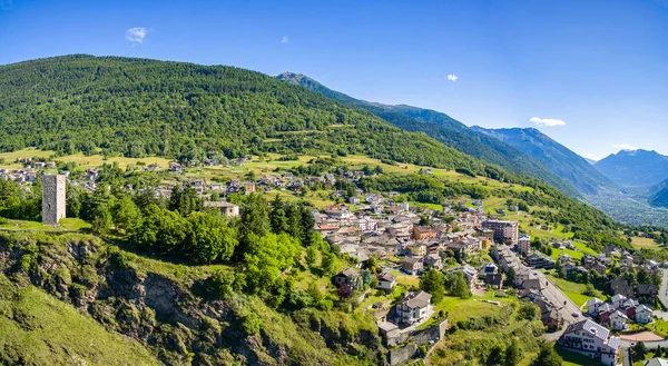 Teglio Valtellina Vue Aérienne — Photo