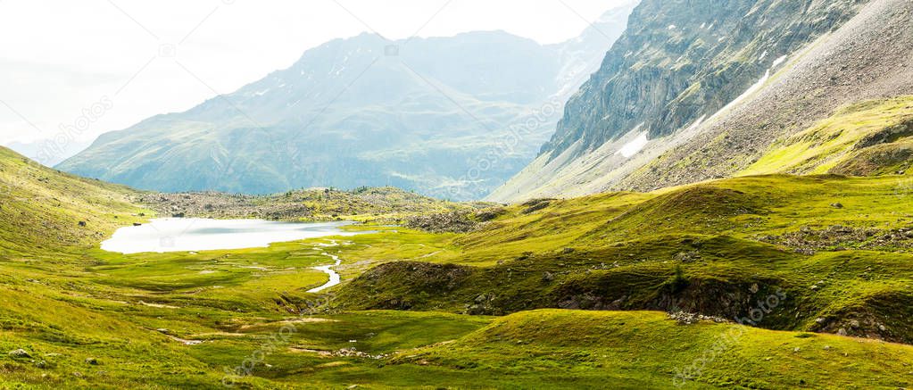 Aerial view of the Val Viola Pass   mt. 2432 - Italy - Switzerland