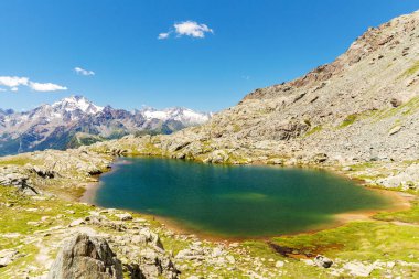 Valmalenco (BT) - Laghetto al Alpe Campagneda Dağı Disgrazia Manzaralı