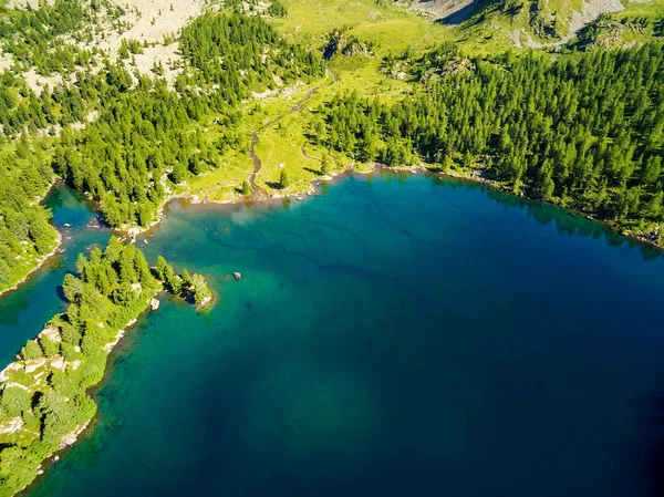 Lago Viola Val Campo Poschiavo Svizzera Vista Aerea — Foto Stock