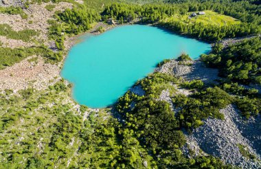 Valmalenco (BT) - Lagazzuolo - 1992 yukarıda deniz seviyesi - Alp sığınak - havadan görünümü