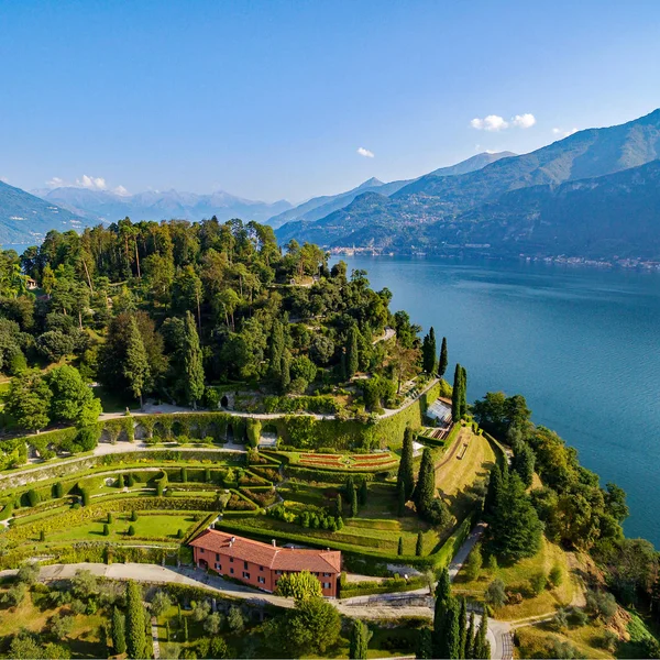 Lake Como Villa Serbelloni Park Garden Aerial View — Stock Photo, Image
