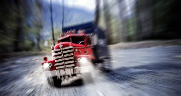 Модель Вантажівки Встановлена Реальній Ситуації — стокове фото