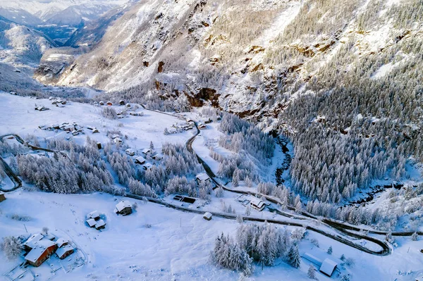 Valmalenco Vue Hiver Sur Vallée Depuis San Giuseppe — Photo