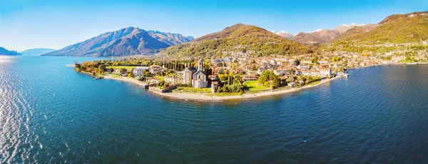 Gravedona Lake Como Autumn Aerial Overview — Stock Photo, Image