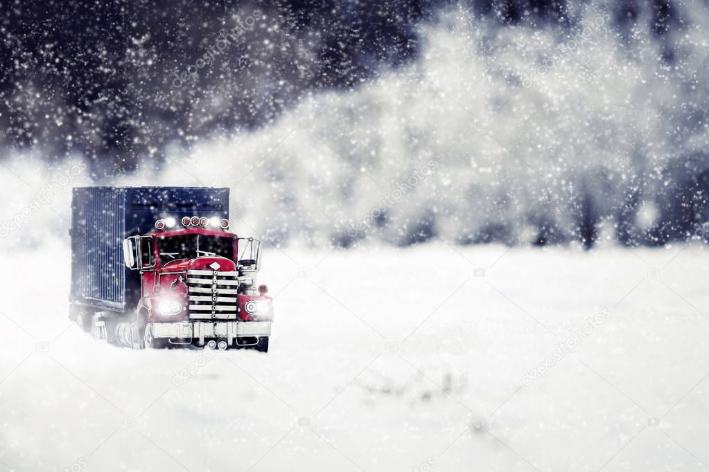 toy truck in the Christmas environment