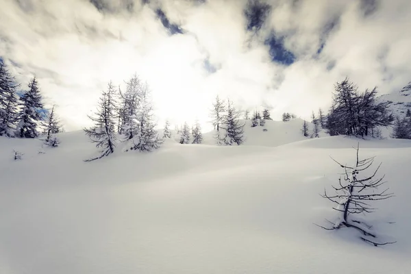 Alpejski Krajobraz Sukni Zimowych — Zdjęcie stockowe