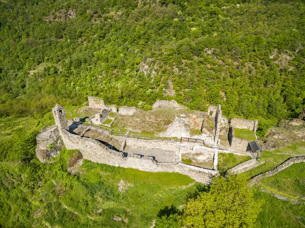 Grosio Valtellina Nuevo Castillo San Faustino Parque Incisiones Rupestres Vista —  Fotos de Stock