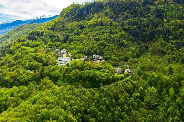 Valtellina Luftaufnahme Von Sazzo Piateda — Stockfoto