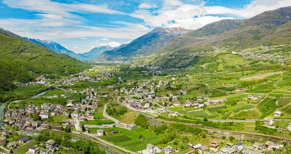 Valtellina Aerial View Piateda Valley West — Stock Photo, Image