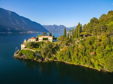 Villa del Balbianello (1787) - Lavedo - Lenno - Lake Como (IT) - Panoramic Aerial View clipart