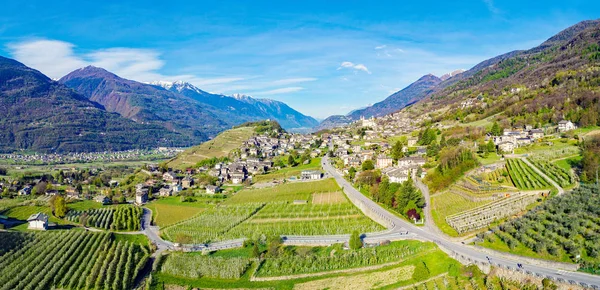 Tresivio Valtellina Aerial View West — Stock Photo, Image