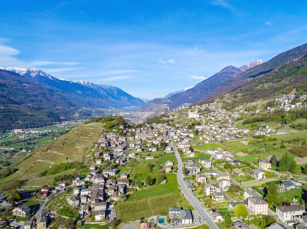 Tresivio Valtellina Vista Aérea Oeste — Fotografia de Stock