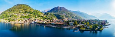 Domaso - Como Gölü (It) - Panoramik hava manzarası