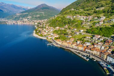 Domaso - Como Gölü (It) - Panoramik hava manzarası