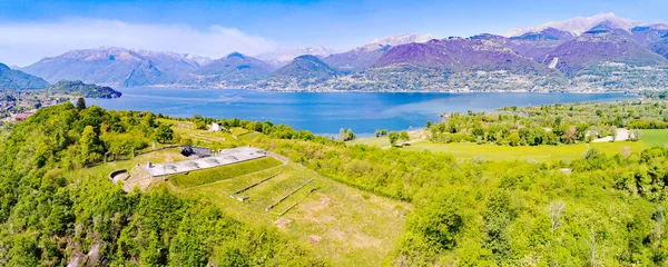 Colico Lago Como Forte Montecchio Vista Aérea — Fotografia de Stock