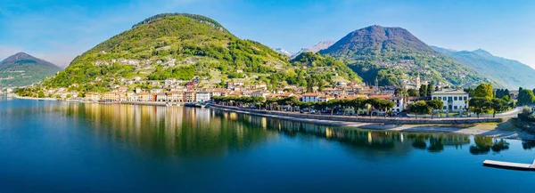 Domaso Lago Como Vista Aérea Panorâmica — Fotografia de Stock