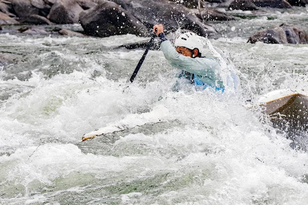 Descente Canot Travers Les Rapides — Photo